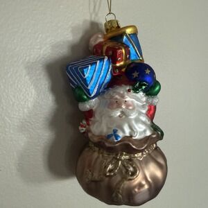 Lumiere Glass Hand-Crafted Painted Blown‎ Glass Santa Claus Figurine Vintage